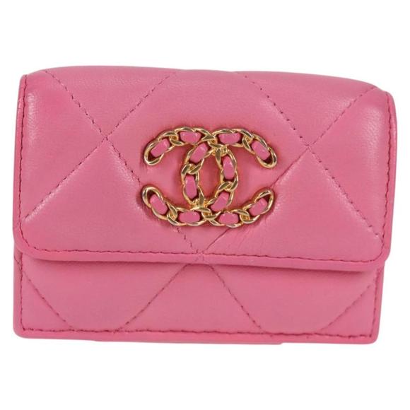 Chanel Chanel 19 Pink Leather wallet - Picture 1 of 10